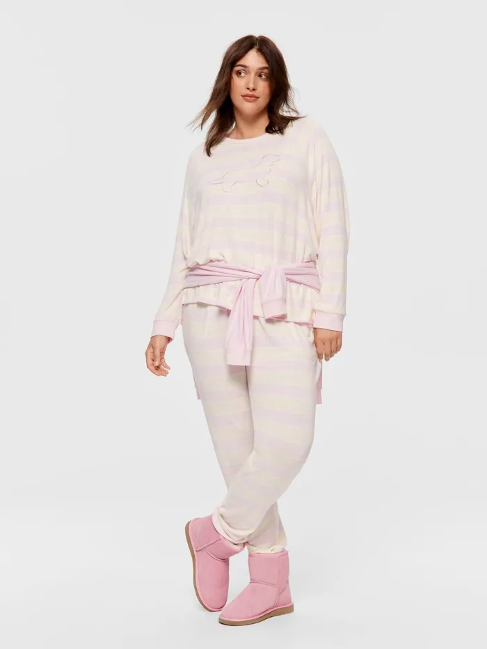 Women PA Plus Pastel Fuzzy Tapered Pj Pant Multi Peter Alexander Pants