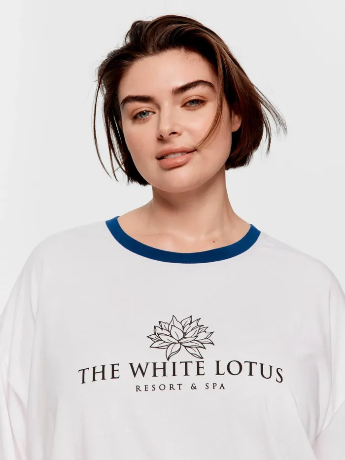 Women PA Plus The White Lotus Tee Cream Peter Alexander Tops