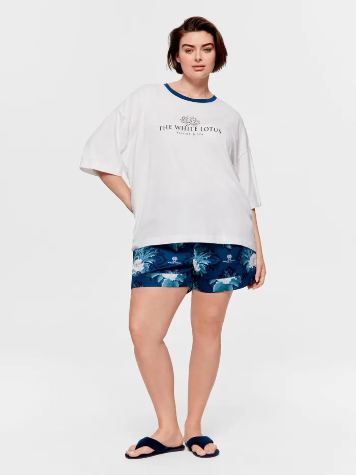 Women PA Plus The White Lotus Tee Cream Peter Alexander Tops