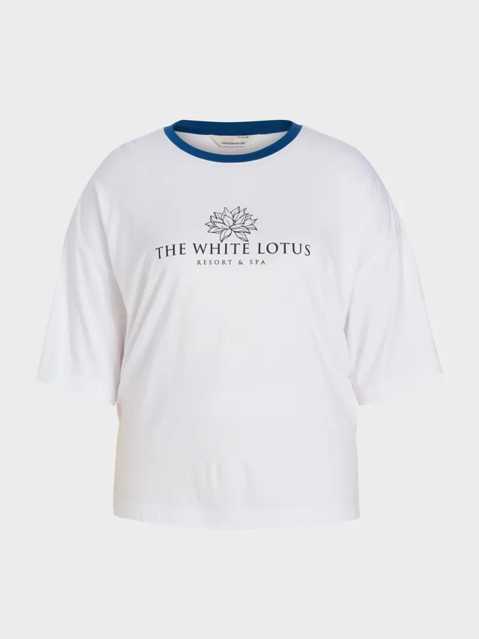 Women PA Plus The White Lotus Tee Cream Peter Alexander Tops