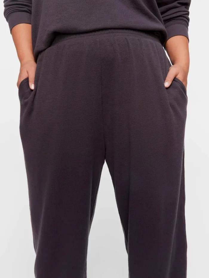 Women PA Plus Waffle Track Pj Pant Charcoal Peter Alexander Pants