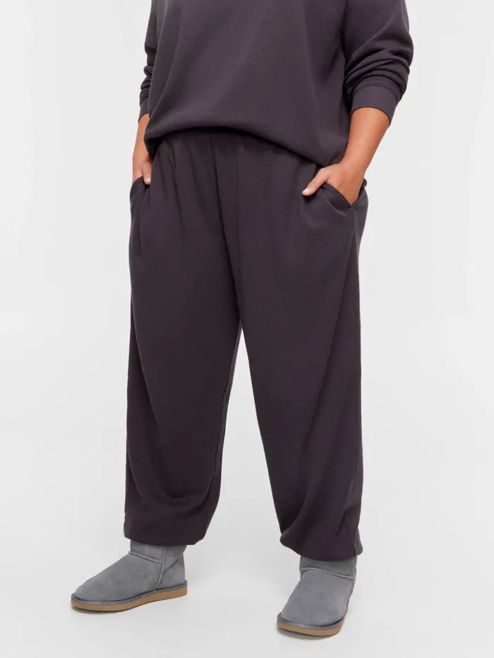 Women PA Plus Waffle Track Pj Pant Charcoal Peter Alexander Pants