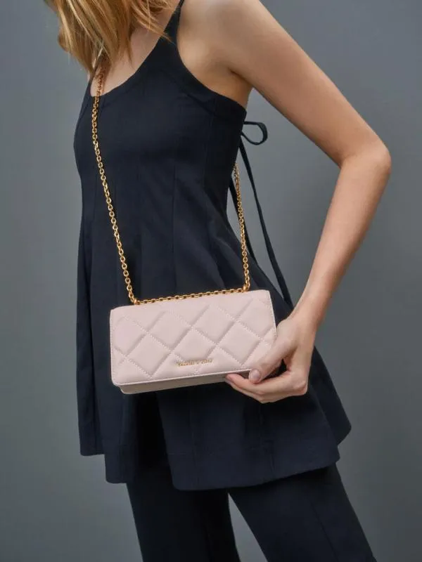Women Paffuto Chain Handle Quilted Long Wallet 8211 Light Pink CHARLES and KEITH Long Wallets Women Paffuto Chain Handle Quilted Long Wallet 8211 Light Pink CHARLES and KEITH Long Wallets