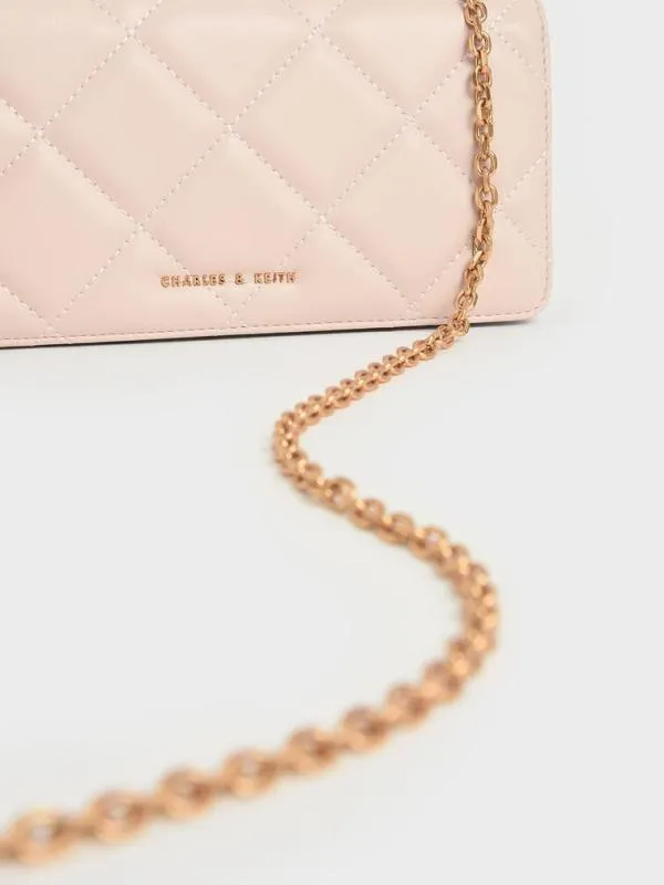 Women Paffuto Chain Handle Quilted Long Wallet 8211 Light Pink CHARLES and KEITH Long Wallets Women Paffuto Chain Handle Quilted Long Wallet 8211 Light Pink CHARLES and KEITH Long Wallets