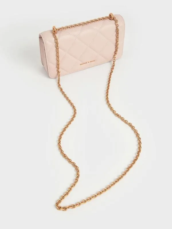 Women Paffuto Chain Handle Quilted Long Wallet 8211 Light Pink CHARLES and KEITH Long Wallets Women Paffuto Chain Handle Quilted Long Wallet 8211 Light Pink CHARLES and KEITH Long Wallets