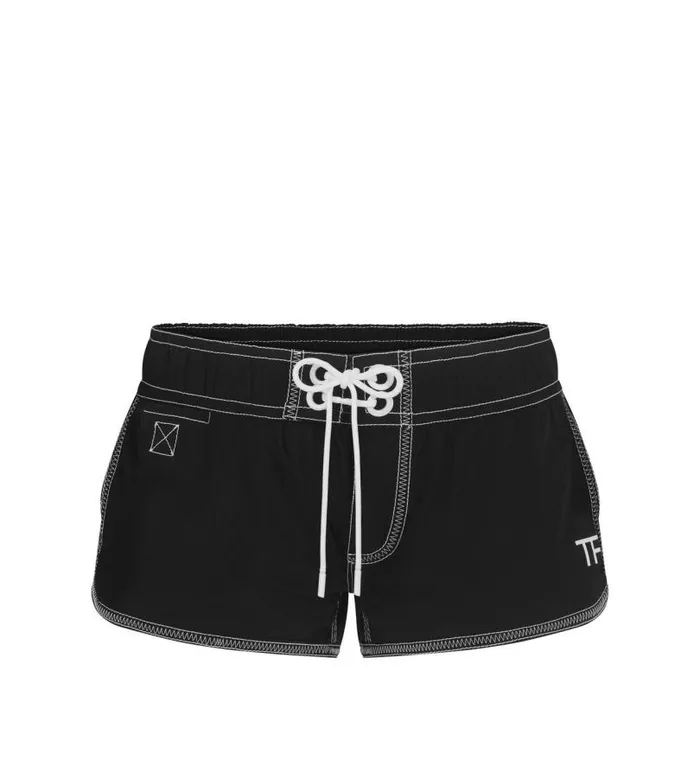 Women Pants and Shorts Tom Ford Technical Nylon Running Shorts Black