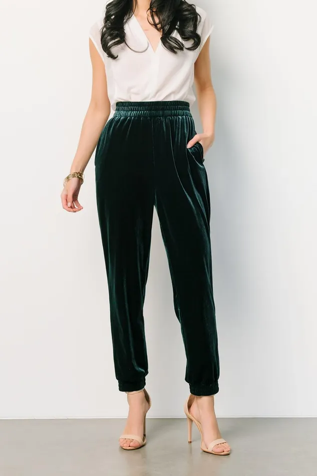 Women Pants Baltic Born Archie Velvet Jogger Pants Dark Green Women Pants Baltic Born Archie Velvet Jogger Pants Dark Green