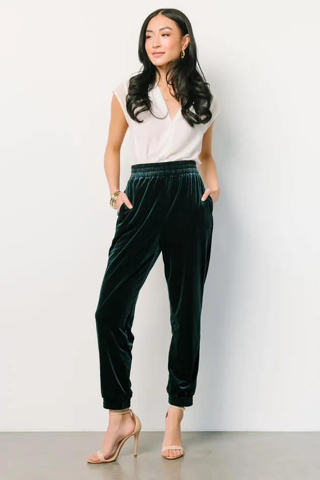 Women Pants Baltic Born Archie Velvet Jogger Pants Dark Green Women Pants Baltic Born Archie Velvet Jogger Pants Dark Green