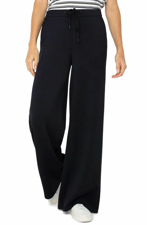 Women Pants Liverpool Los Angeles Pullon Wide Leg Black