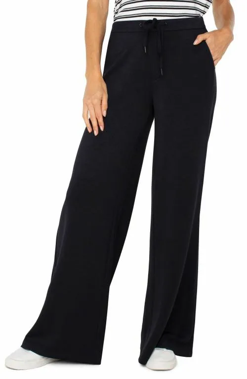 Women Pants Liverpool Los Angeles Pullon Wide Leg Black