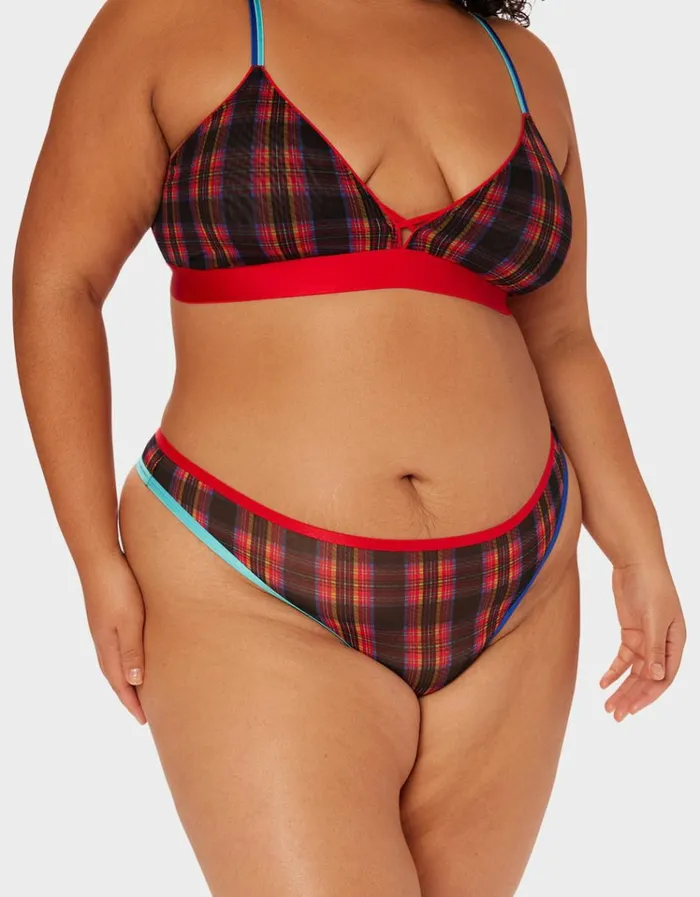 Women PARADE PLAID PANTY RED MULTI Betsey Johnson