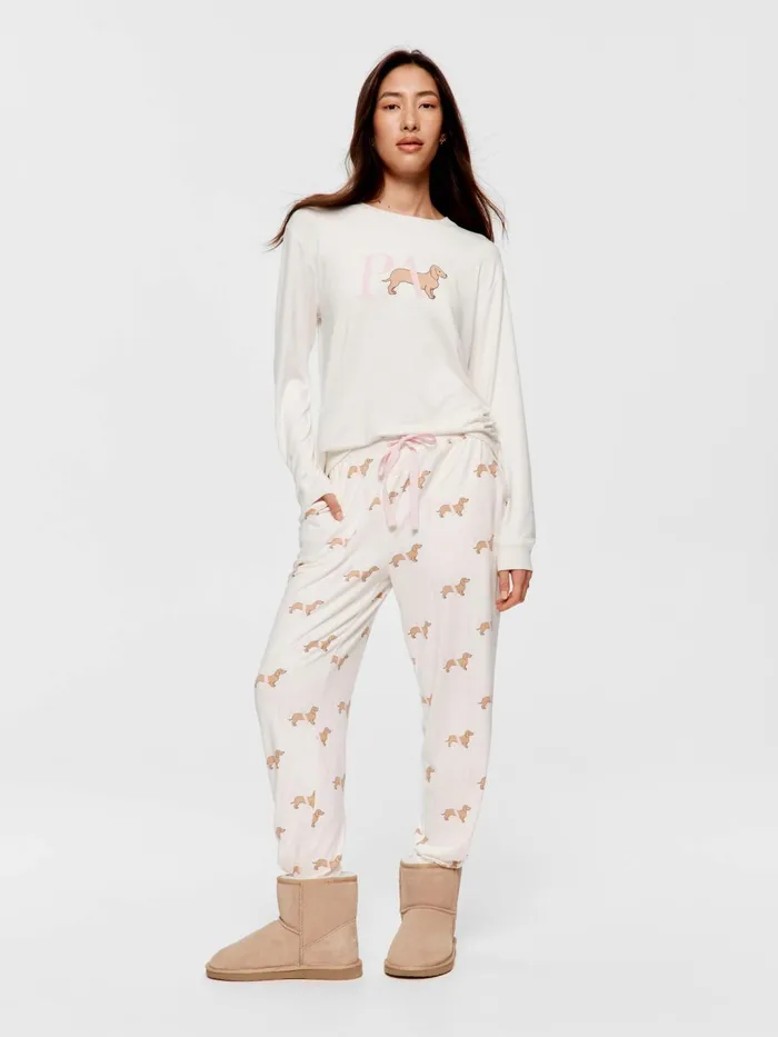 Women Penny Plush Easy Pj Pant Multi Peter Alexander Lounge