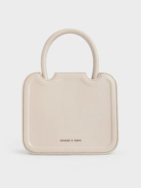 Women Perline Sculptural Top Handle Bag 8211 Oat CHARLES and KEITH Top Handle Bags Women Perline Sculptural Top Handle Bag 8211 Oat CHARLES and KEITH Top Handle Bags