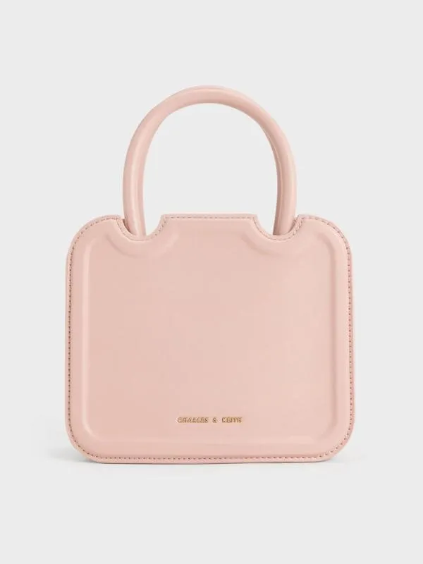 Women Perline Sculptural Top Handle Bag 8211 Pink CHARLES and KEITH Top Handle Bags Women Perline Sculptural Top Handle Bag 8211 Pink CHARLES and KEITH Top Handle Bags