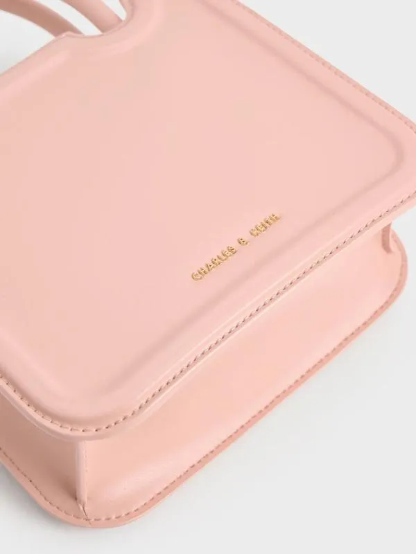 Women Perline Sculptural Top Handle Bag 8211 Pink CHARLES and KEITH Top Handle Bags