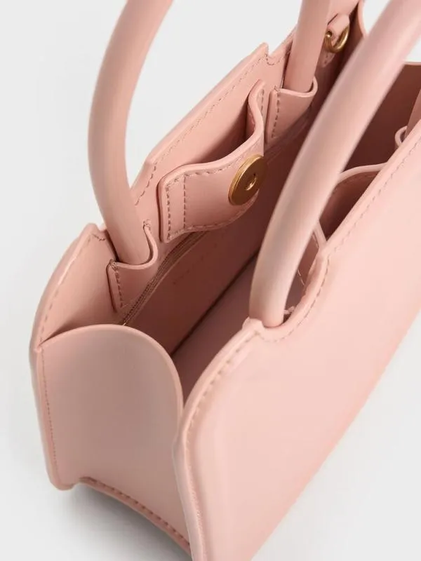 Women Perline Sculptural Top Handle Bag 8211 Pink CHARLES and KEITH Top Handle Bags