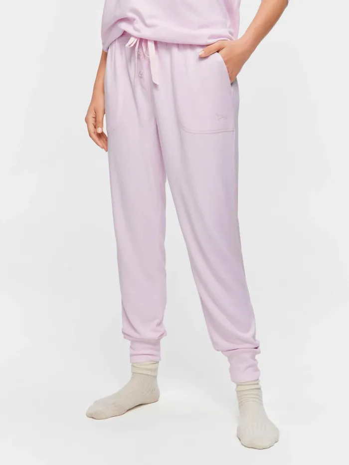 Women Pink Plush Easy Pj Pant Pink Peter Alexander Lounge