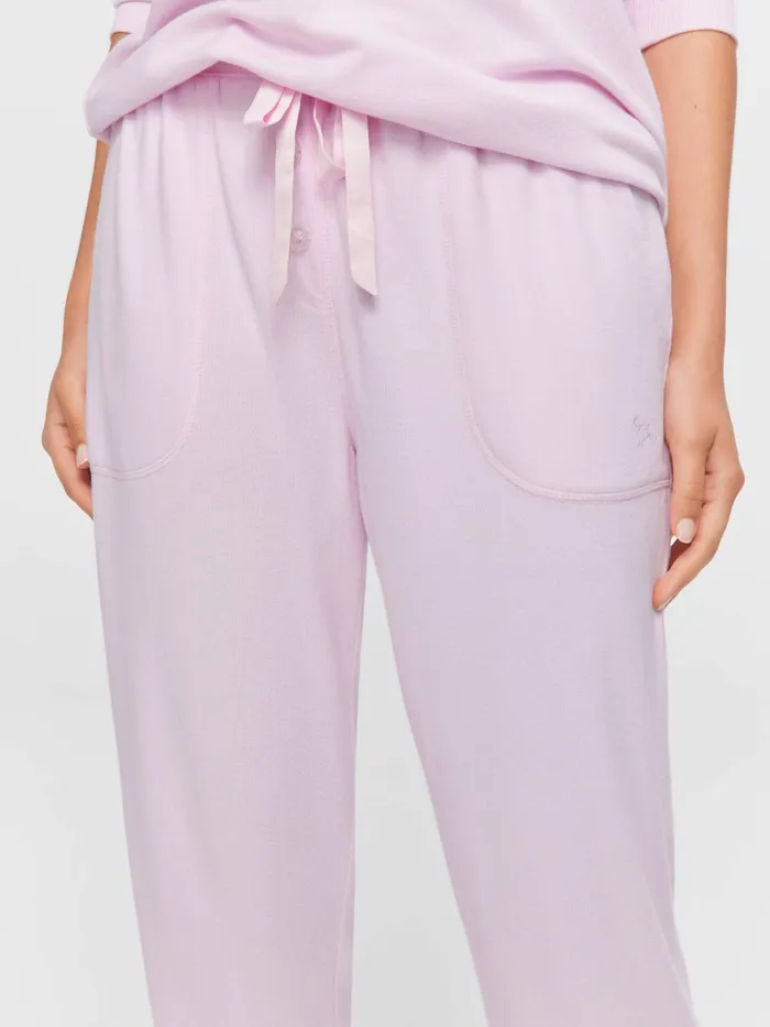 Women Pink Plush Easy Pj Pant Pink Peter Alexander Lounge