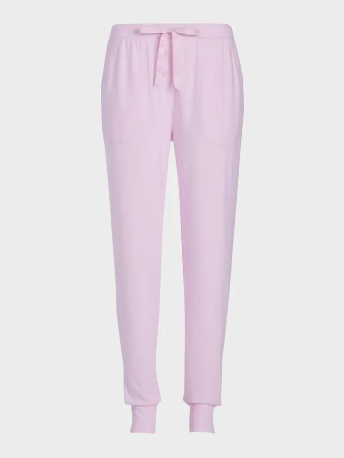 Women Pink Plush Easy Pj Pant Pink Peter Alexander Lounge