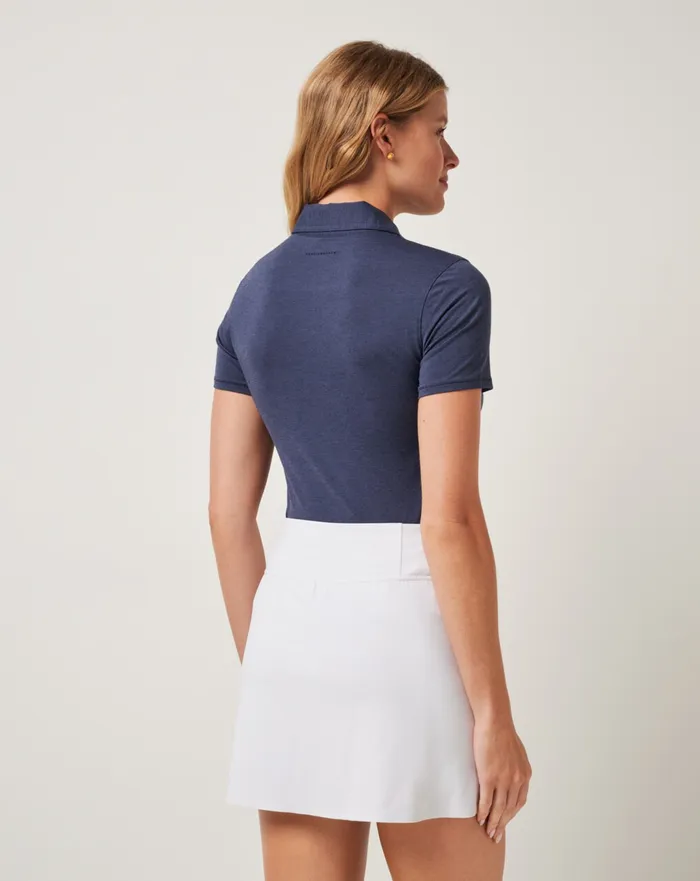 Women Polos TravisMathew FEATHERWEIGHT ACTIVE POLO Heather Navy Blazer