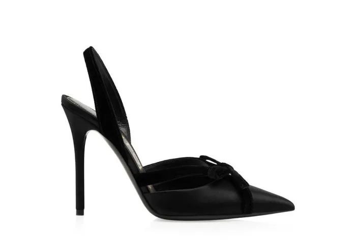 Women Pumps Tom Ford Satin And Velvet Bow Slingback