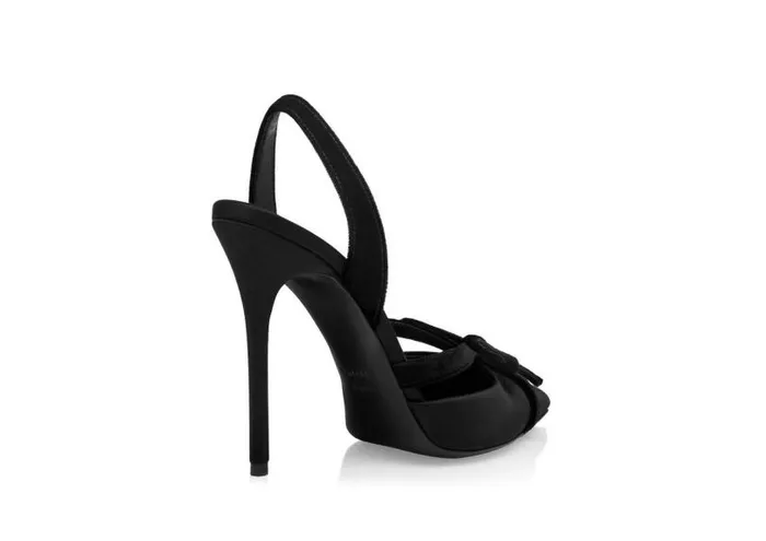 Women Pumps Tom Ford Satin And Velvet Bow Slingback Women Pumps Tom Ford Satin And Velvet Bow Slingback
