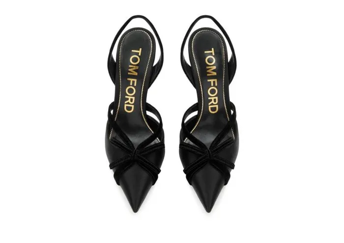 Women Pumps Tom Ford Satin And Velvet Bow Slingback Women Pumps Tom Ford Satin And Velvet Bow Slingback