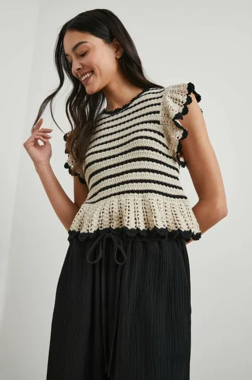 Women Rails Tops Coen Top Oatmeal Black Women Rails Tops Coen Top Oatmeal Black