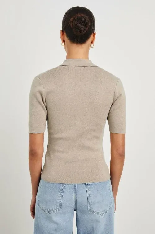Women Rails Tops Court Polo Shirt Heather Oat