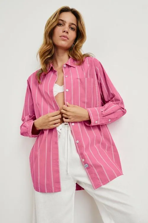 Women Rails Tops Elsa Shirt Hibiscus White Stripe