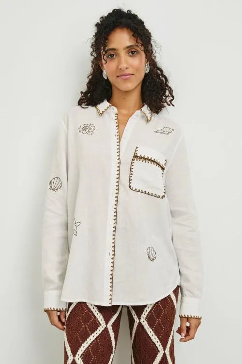 Women Rails Tops Saya Shirt White Marine Embroidery