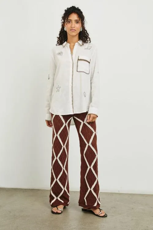 Women Rails Tops Saya Shirt White Marine Embroidery Women Rails Tops Saya Shirt White Marine Embroidery