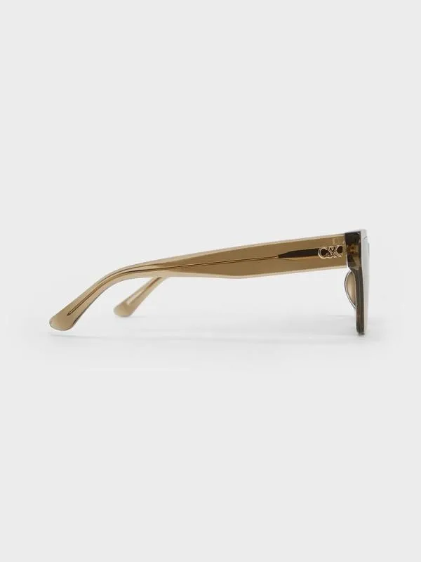 Women Recycled Acetate Angular Sunglasses 8211 Khaki CHARLES and KEITH Wayfarer