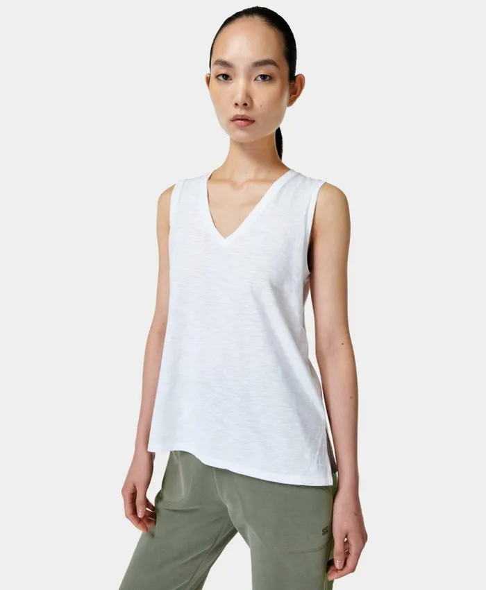 Women Refresh Side Split Vest White Sweaty Betty Vest Tops