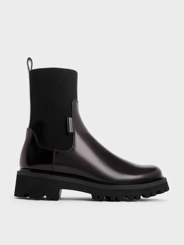 Women Remy RidgeSole Chelsea Boots 8211 Burgundy CHARLES and KEITH Boots