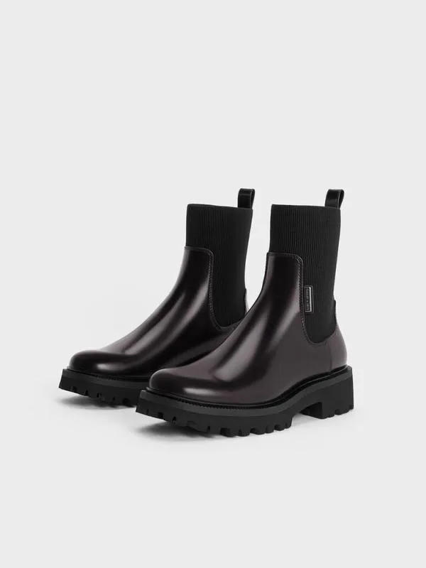 Women Remy RidgeSole Chelsea Boots 8211 Burgundy CHARLES and KEITH Boots