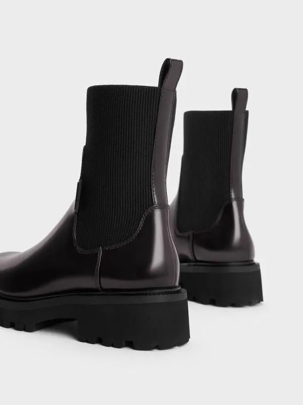 Women Remy RidgeSole Chelsea Boots 8211 Burgundy CHARLES and KEITH Boots