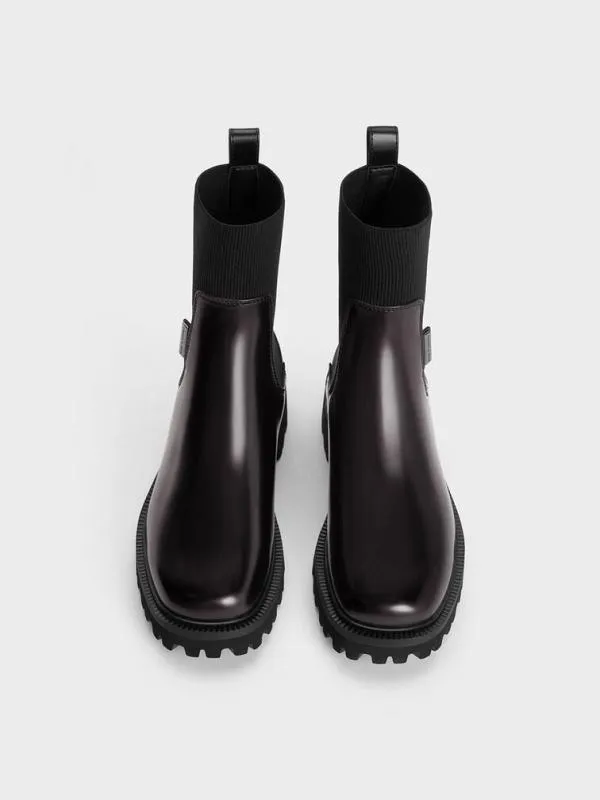 Women Remy RidgeSole Chelsea Boots 8211 Burgundy CHARLES and KEITH Boots