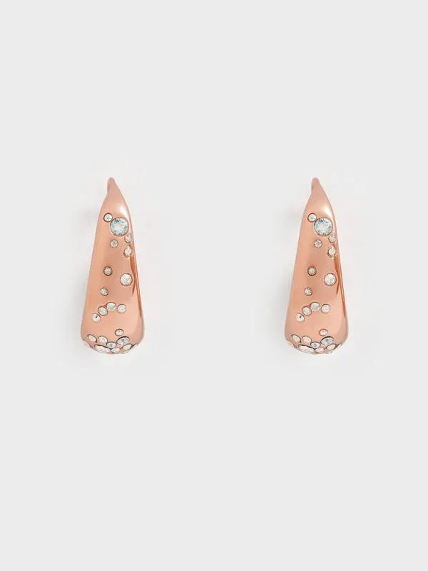 Women Reverie Crystal Teardrop Hoop Earrings 8211 Rose Gold CHARLES and KEITH Earrings Women Reverie Crystal Teardrop Hoop Earrings 8211 Rose Gold CHARLES and KEITH Earrings