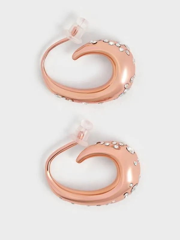 Women Reverie Crystal Teardrop Hoop Earrings 8211 Rose Gold CHARLES and KEITH Earrings Women Reverie Crystal Teardrop Hoop Earrings 8211 Rose Gold CHARLES and KEITH Earrings
