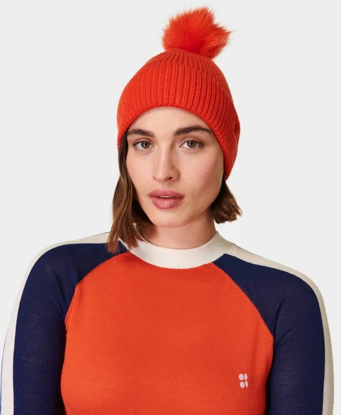 Women Ribbed Knit Beanie Firebird Sweaty Betty Hats Scarves Gloves