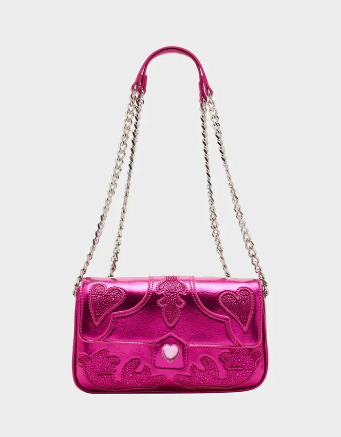 Women RODEO RHINESTONES FLAP BAG PINK Pink Betsey Johnson