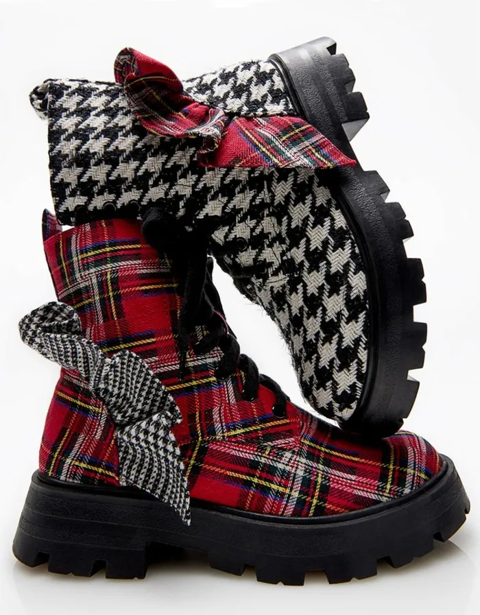 Women ROZEY RED PLAID Red Plaid Betsey Johnson