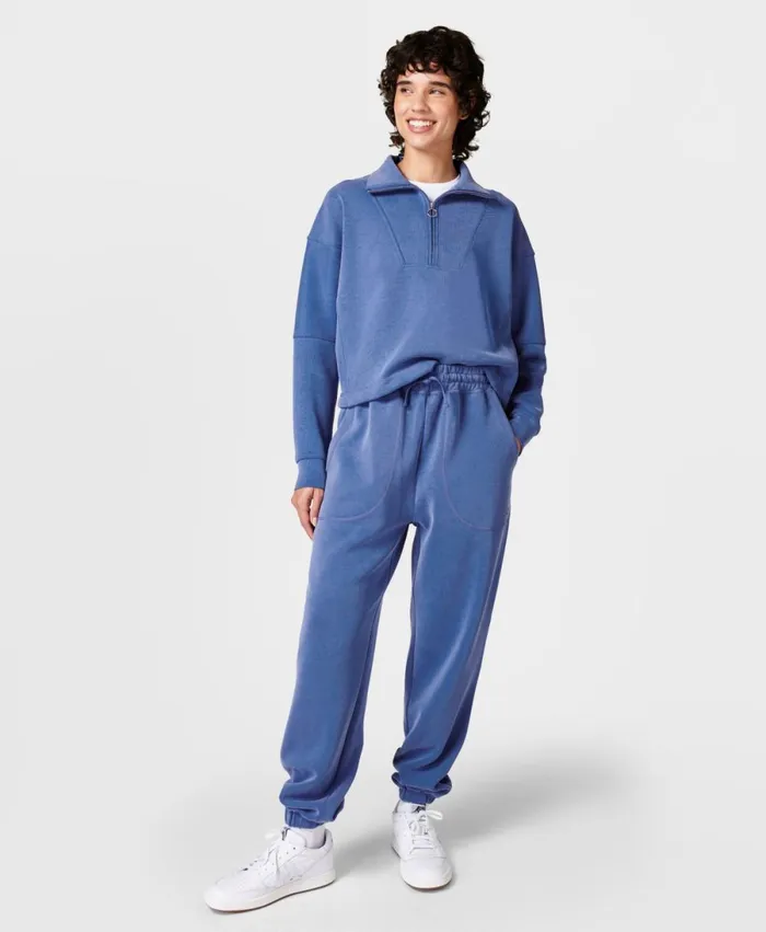 Women Sand Wash Cuffed Trousers Lightning Blue Sweaty Betty Trousers