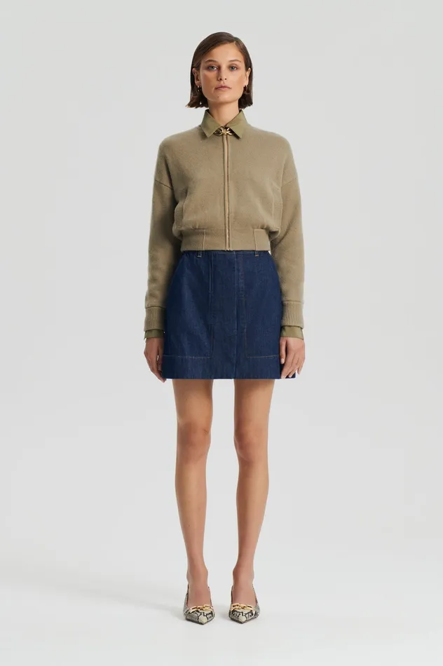 Women Scanlan Theodore CASHMERE BOMBER TRENCH Knitwear