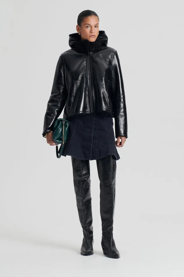 Women Scanlan Theodore SHEARLING JACKET BLACKBLACK Jackets
