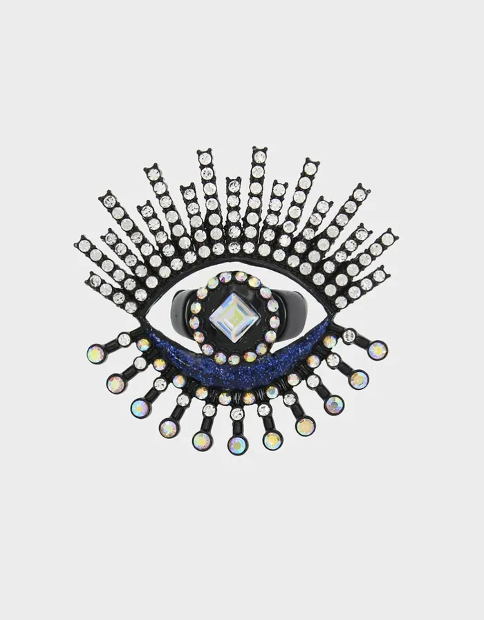Women SHINE BRIGHT EYE STRETCH RING BLUE Betsey Johnson