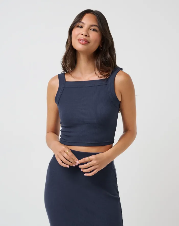 Women Shirts and Tops TravisMathew CLOUD RIB PINOT TANK Navy Blazer