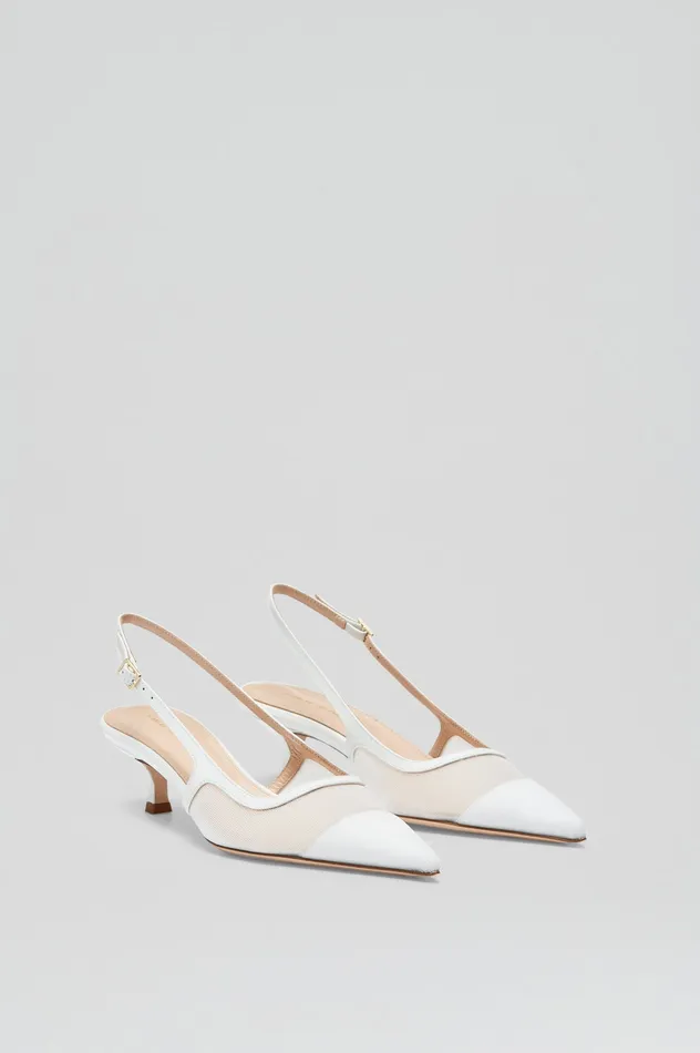 Women Shoes Scanlan Theodore FINE MESH SLINGBACK 45 WHITE