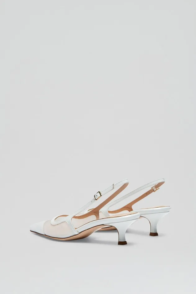 Women Shoes Scanlan Theodore FINE MESH SLINGBACK 45 WHITE